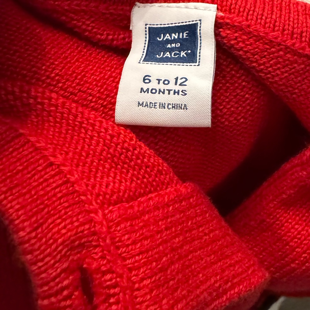 Janie and Jack Red Cardigan - Picture 2 of 4